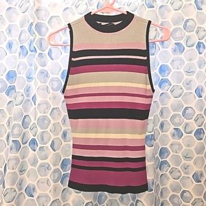 White House Black Market - Multicolor Ribbed Sleeveles Top